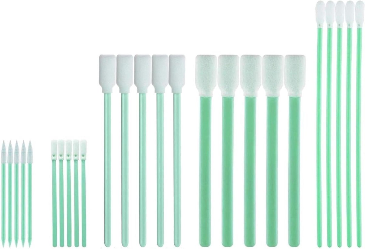 Schuimreinigingsstaafjes - Reinigingswatten Schuimtupfers - Elektronica Reinigen - Zachte Reiniging - 129 mm 500 stuks - Wit