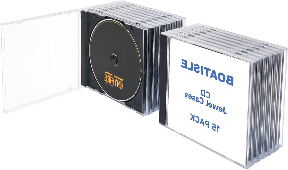 CD Jewel Cases - Media Opslag - Muziek Archiveren - Transparant Ontwerp - 15 Stuks - Zwart