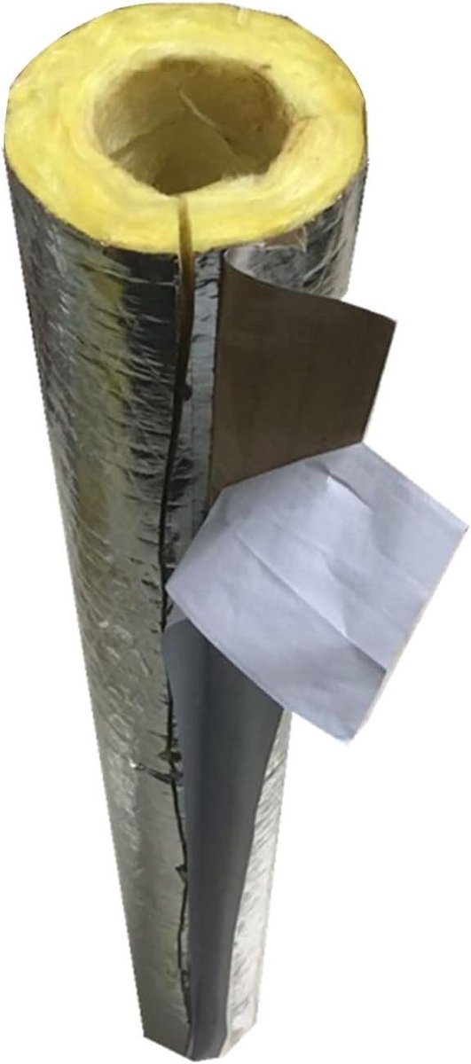 Pijpisolatie - Glaswol isolatie - Warmtebehoud - Zelfklevend - 27x30mm - Zilver