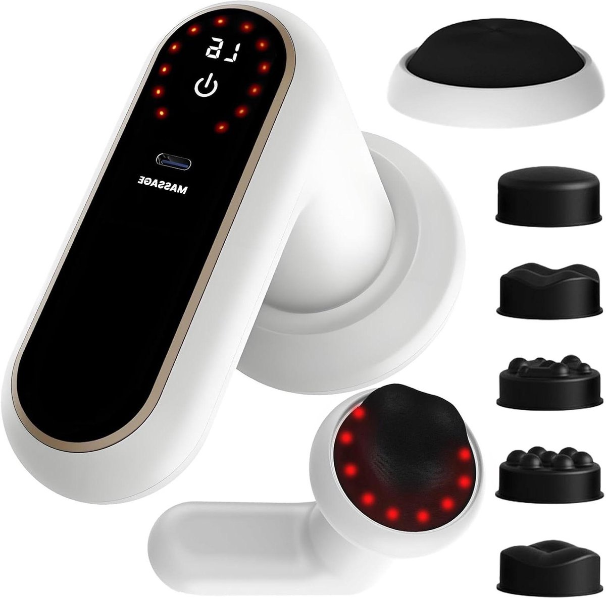 Nek Massager - Schouder Massage - Spierontspanning Bevorderen - Met Touchscreen - 15x15x9 cm - Wit