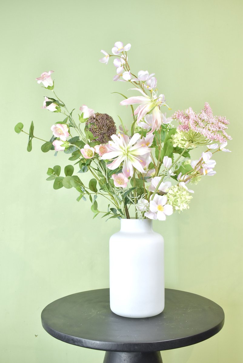 Natuurlijk Bloemen Kunstbloemen - Soft Pink - Zijden boeket - 65 cm Roze
