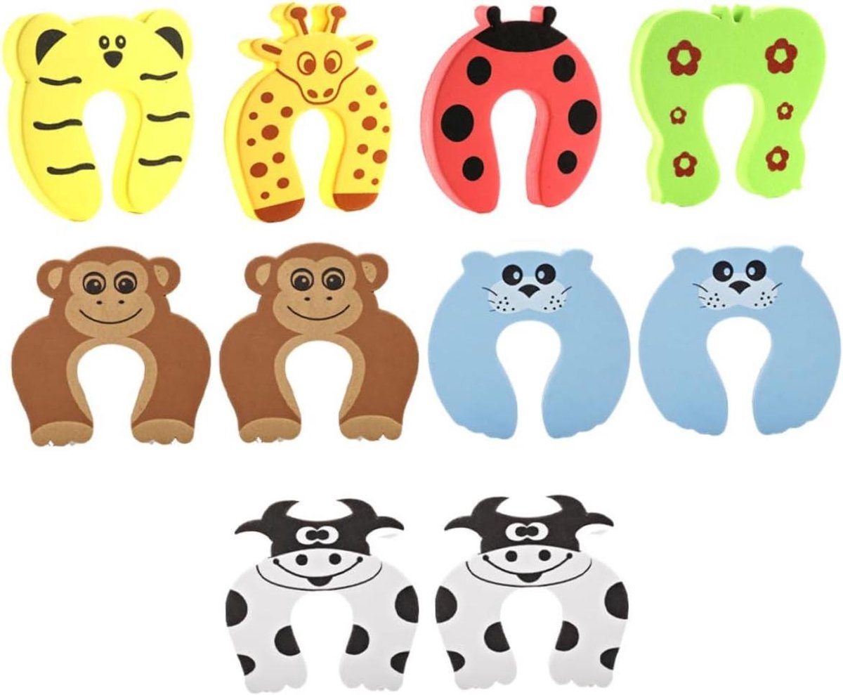 Deurstoppers - Deurhouders - Veiligheid Thuis - Cartoon Ontwerp - 10 Stuks - Gekleurd
