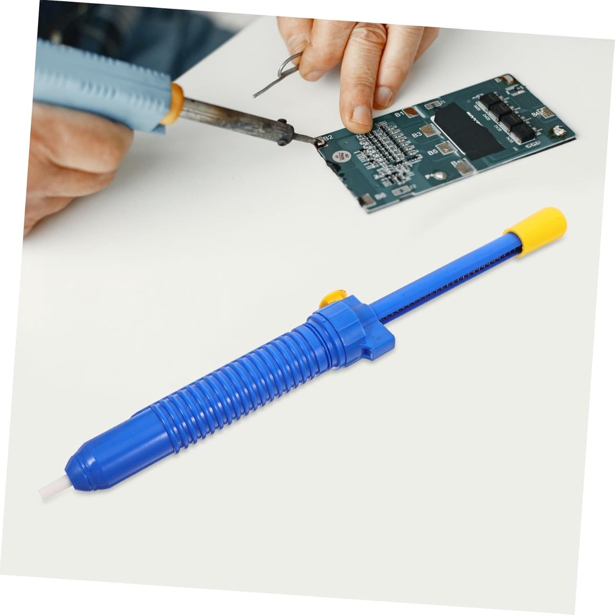 Desoldeerverwijderaar - Soldeerzuiger pomp - Elektronica reparatie - Sterke zuigkracht - 30 cm - Blauw