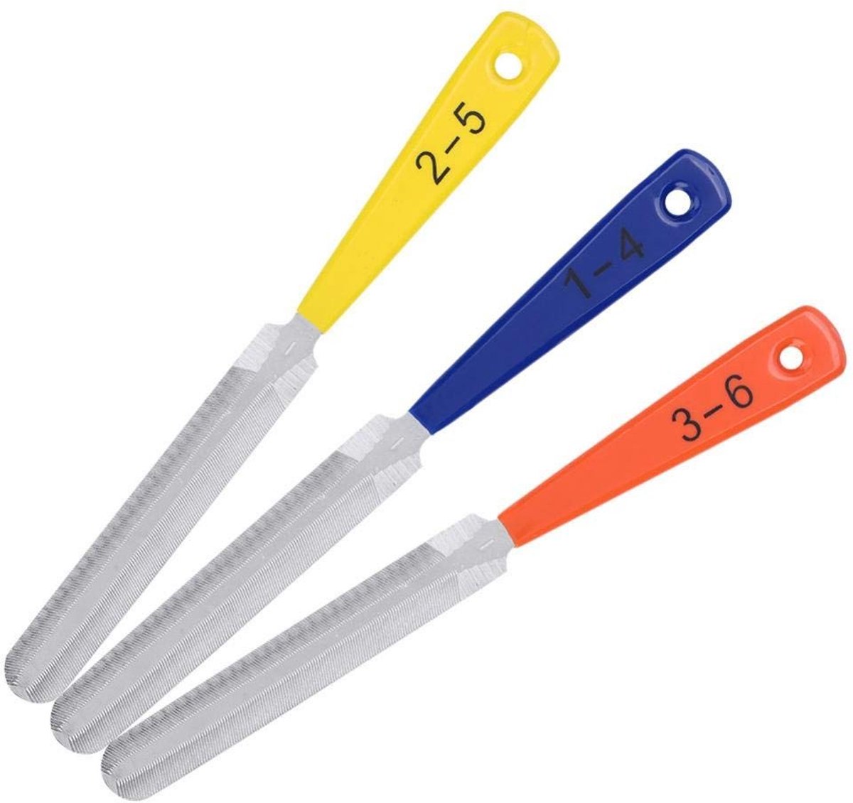 Allecto - Tbest Notenvijlset voor Gitaar - Fretvijlmoer en Trekker - Ideaal voor Gitaarreparatie - 3 Stuks - Geschikt voor Snaarinstrumenten
