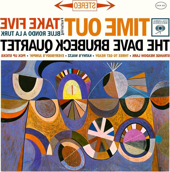Abstracte kunst van de Dave Brubeck Quartet Time Out LP hoes.