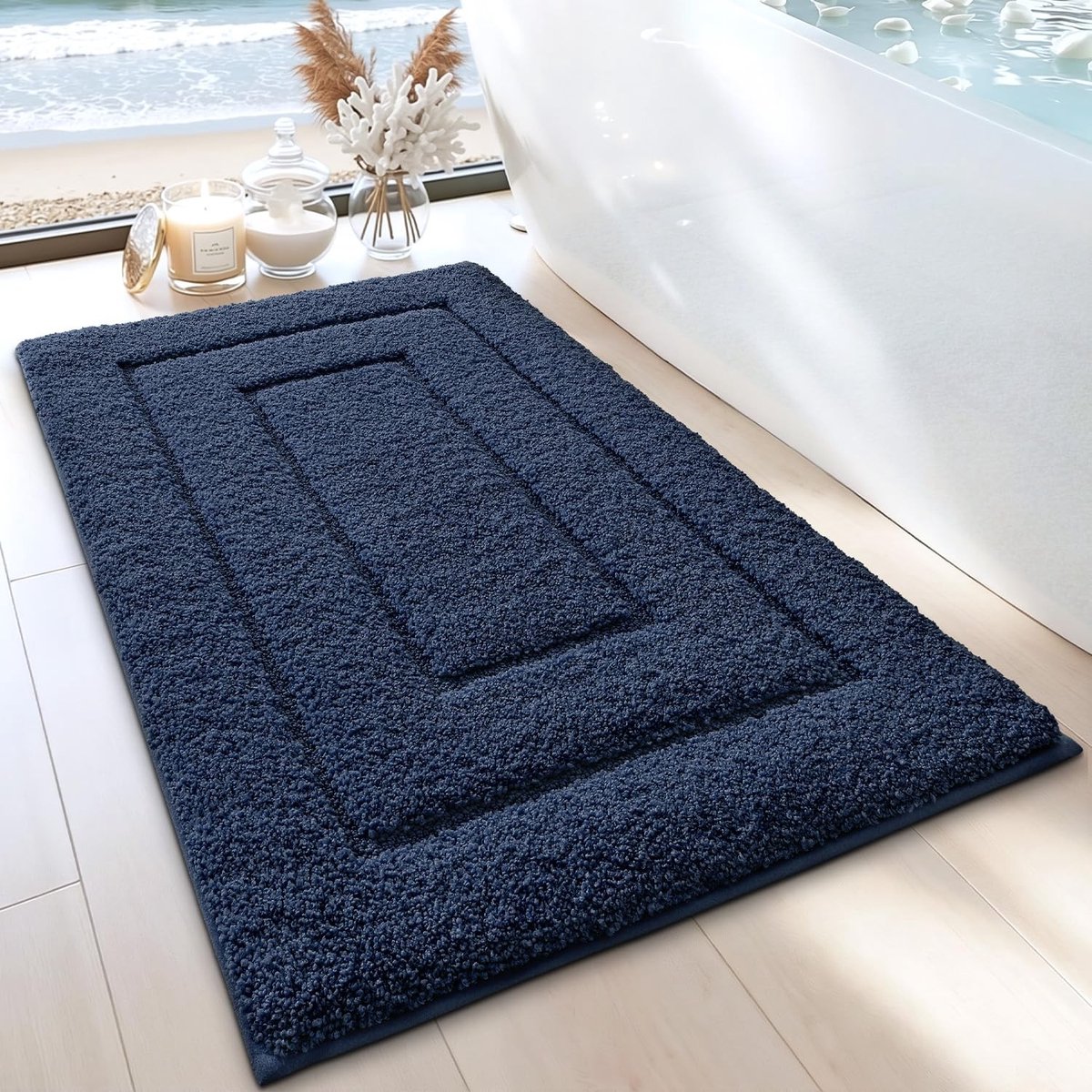 Store_8 - Badmat - Antislip - Zacht en Waterabsorberend - Marineblauw - Machinewasbaar Bad