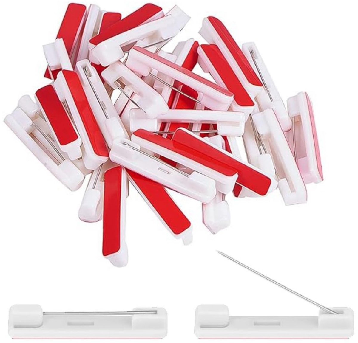 aladdien - Veiligheidsnaalden - Creatieve projecten - 120 stuks - Rood - Zelfklevende onderkant - Handig voor knutselen - Ideaal voor hobbyisten