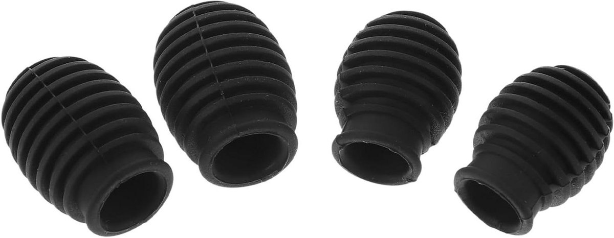 Drumstok Beschermers - Oefenhoezen - Stomper Geluid - 360 Graden Bescherming - 4 Stuks - Zwart