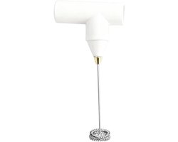Elektrische Handmixer - Draadloze Schuimmachine - Koffie Maken - Verwijderbare Batterij - 4D x 6B x 4H cm - Wit
