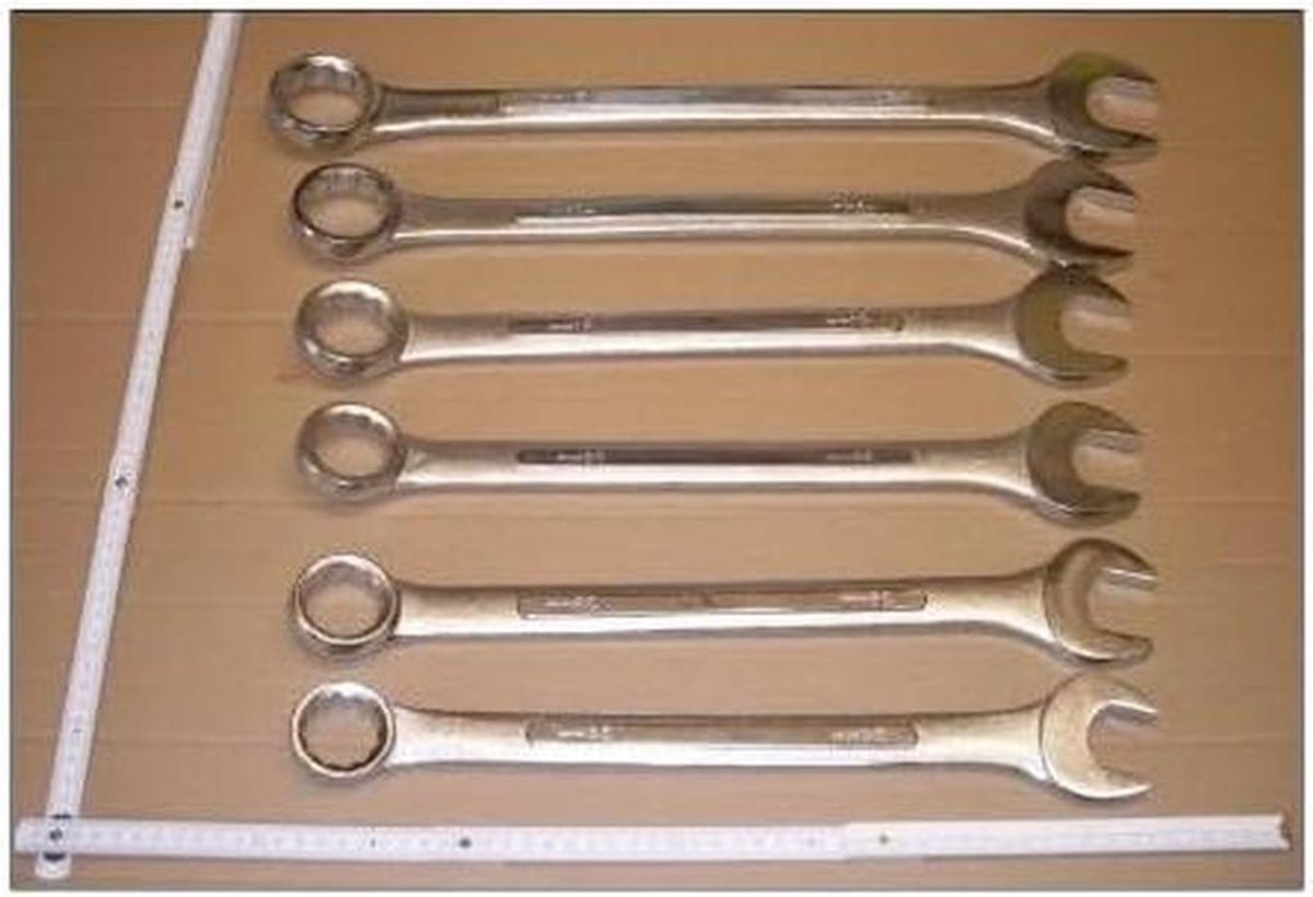 Ringsleutel Set - Steeksleutel XXL - Grote Klussen - Chroom Vanadium Staal - 34-50 mm - Metaal