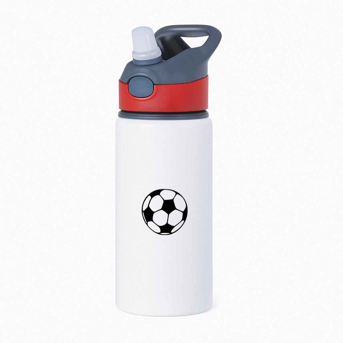 Hacebo® - voetbal waterfles met rietje rood - Voetbal - Voetballer - Voetbalster - voor jongens en meisjes - voetbal - sport - bal - cadeau - kado - geschenk - gift - verjaardag - feestdag - water fles - 650ML