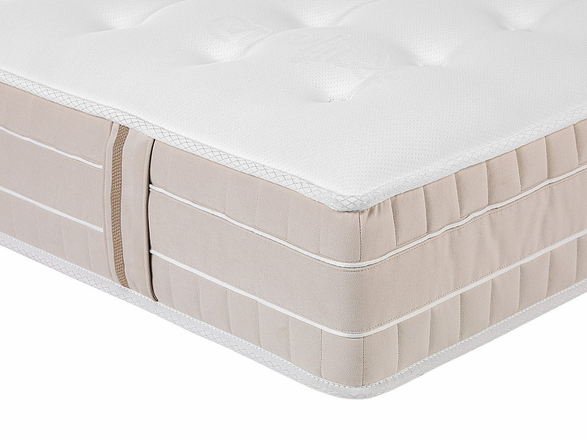 Vente-unique Set 90 x 190 cm bedbodem + pocketvering matras 5 zones traagschuim en anti-bedwantsen tijk dikte 24 cm - VIREVO van NATUREA — afbeelding 1