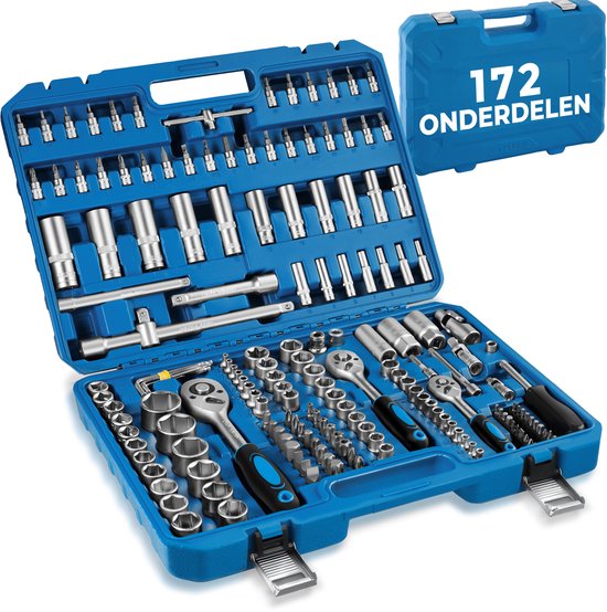 tectake® Werkplaats gereedschapswand - 31-delige set met stapelboxen en insteekplank - Praktisch opslagsysteem voor gereedschap, onderdelen en accessoires - Ideaal voor garage en werkplaats