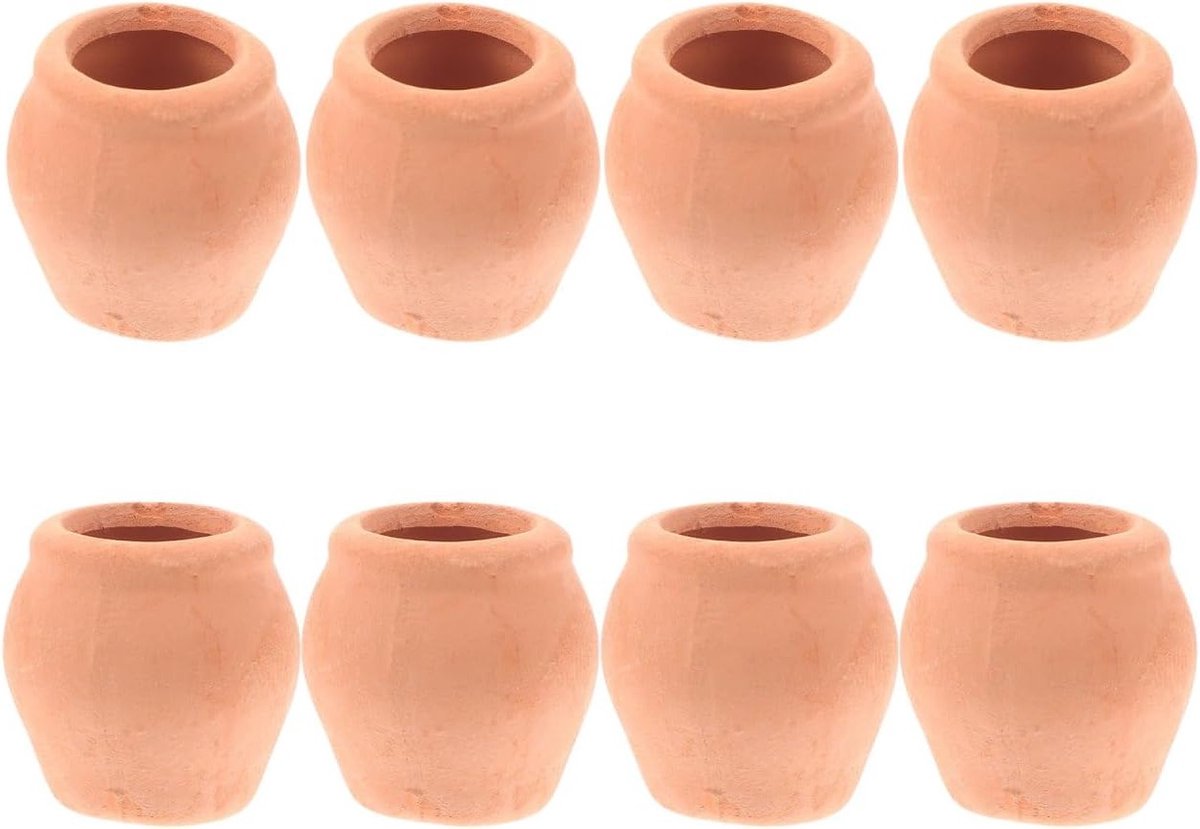 Set van 8 Mini Terracotta Plant Potjes voor Succulenten en Kleine Planten - Creatieve Decoratie voor Thuis en Kantoor