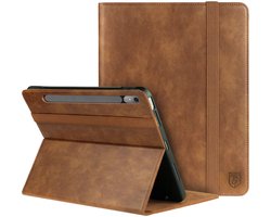 Rosso Element Book Case Hoes Geschikt voor Lenovo Tab P12 | Volledige bescherming | Elastische band | Sleep/Wake functie | Met Penhouder | Verstelbare standaard | Bruin