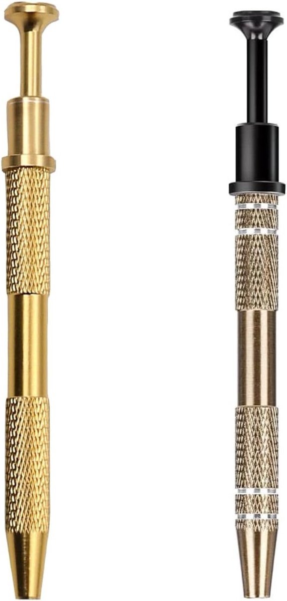 Set van 2 Prong Pincetten voor Precisiewerk, Perfect voor Sieraden en Kleine Onderdelen, Aluminium Grijpers in Grijs en Goud