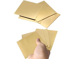 Set van 8 Messing Plaatjes 0.5mm Dikte 50mm x 50mm voor DIY Knutselen en Creatieve Projecten