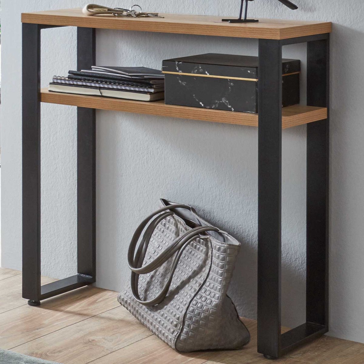 Bijzettafel | 70 X 28 X 75 Cm | Anthracite Oak-design