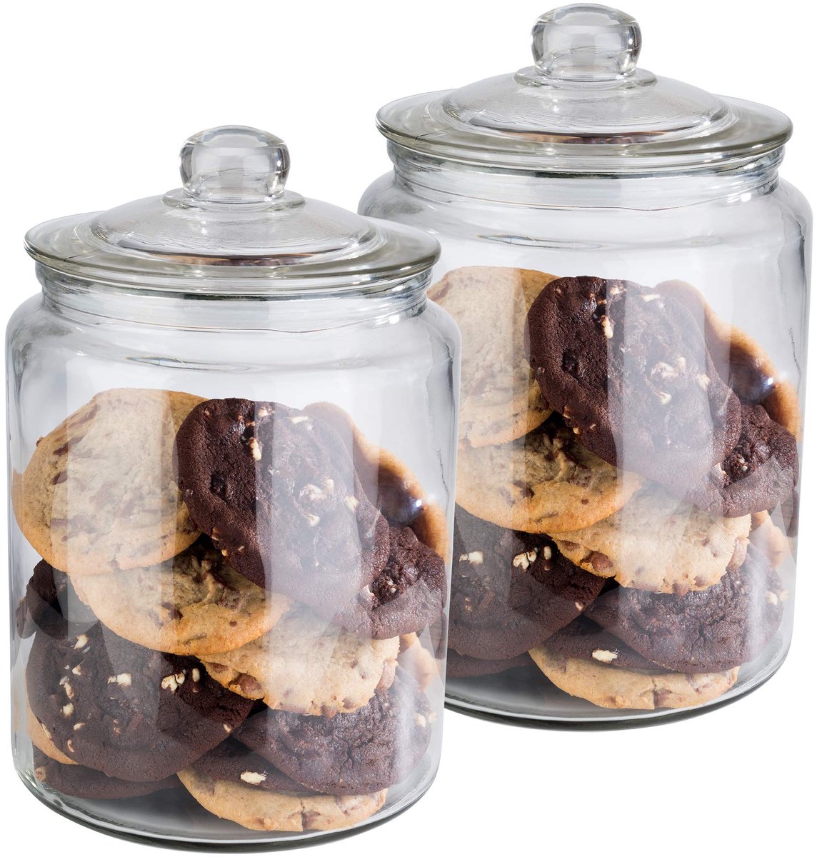 APS Classic Voorraadpotten van Glas - met Luchtdichte Deksel - Snoeppot - 6,0L - Set van 2