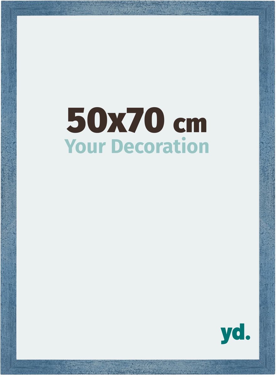 Your Decoration - Puzzellijst 50x70 cm - Helder Blauw Geveegd - Puzzellijst 500-1000 stukjes - MDF Fotolijst - Mura