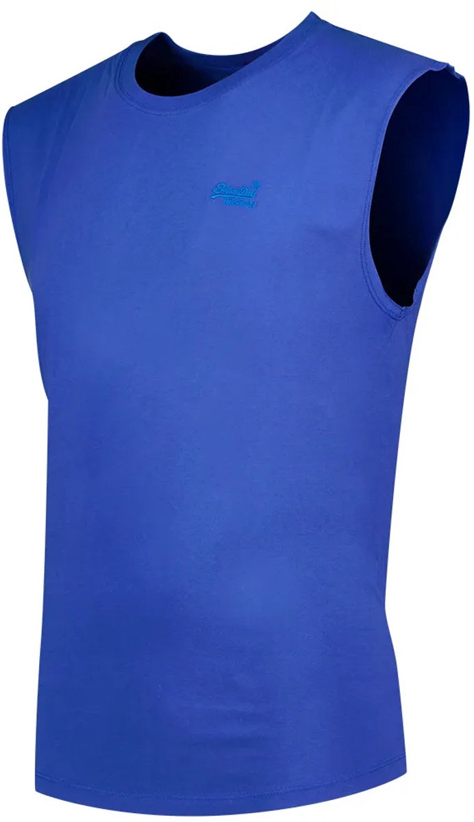 Superdry Essential Logo Unbrushed Mouwloos T-shirt S Man Marineblauw