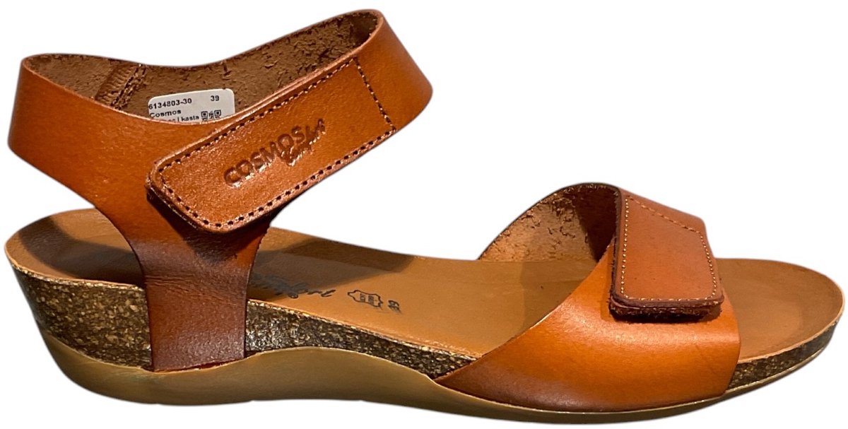 Cosmos - 6134803 - Sandalen met hakDames Sandalen - Kleur: Cognac - Maat: 40