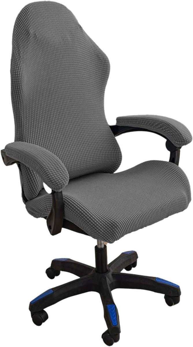 Verstelbare Gaming Stoel Hoes - Wasbare en Antislip Bescherming voor Computerstoelen - Lichtgrijs, 4 Stuks