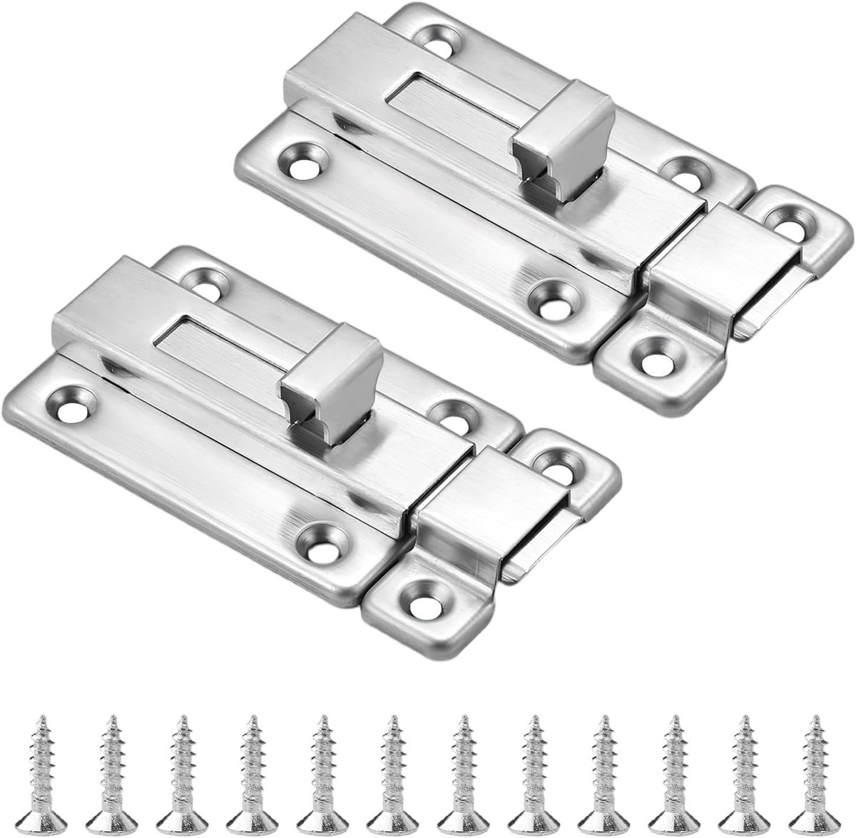 Automatische Sluiting en Handmatige Boutsluiting voor Deuren en Ramen - 2 Stuks met Schroeven voor Houten Deuren en Kasten