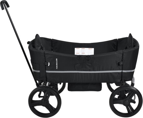 X Adventure Bolderkar Opvouwbaar CarGo - Bolderwagen - Met Dak en Trekstang - Geschikt voor Kinderen en Bagage - Zwart van Merkloos — afbeelding 5