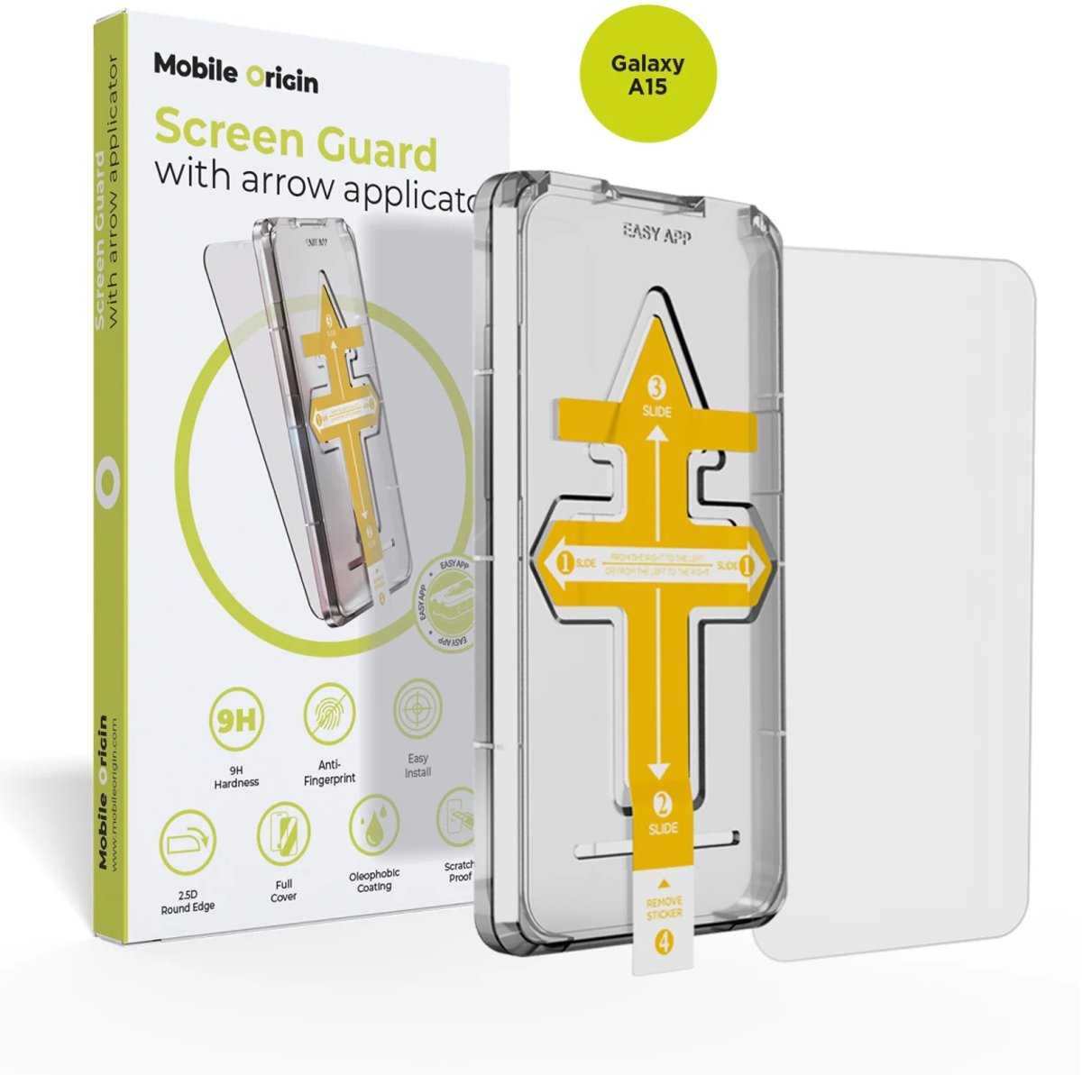 Mobile Origin Schermbeschermer Met Applicator In De Vorm Van Een Pijl - Samsung Galaxy A15