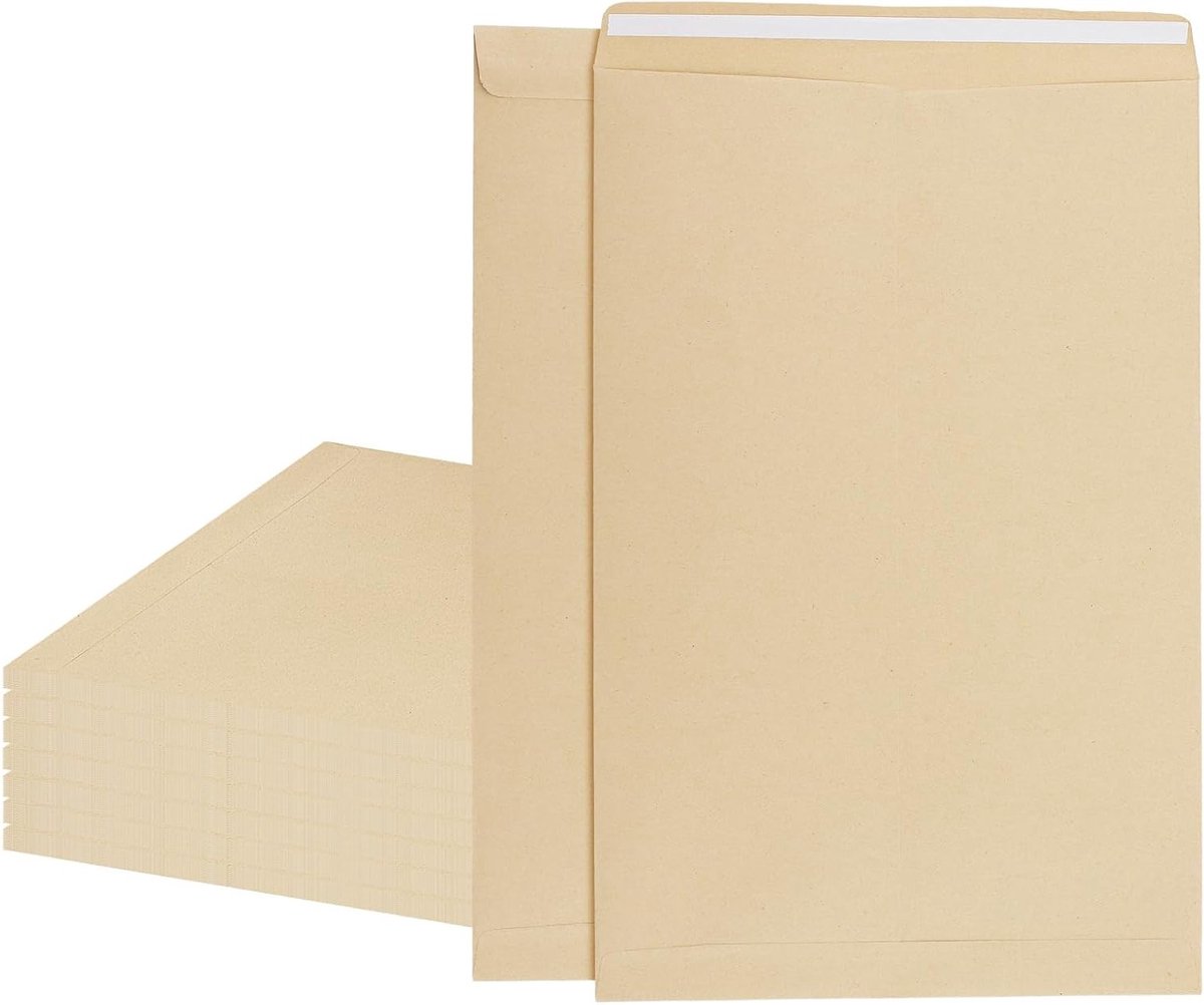 100 stuks A4 C4 bruine Kraft enveloppen voor verzending, kantoor en zakelijke post, 325×230mm