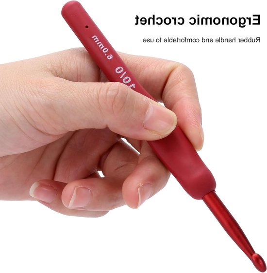 Complete Haaknaalden Set van 9 Stuks, Ergonomische Aluminium Haaknaalden met Zachte Grip voor Beginners en Creatieve Projecten van Merkloos — afbeelding 5
