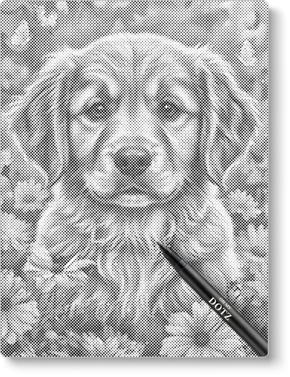 Puppy met Bloemen | Dot painting | 30x40cm | Dot painting | Oh My Dotz | Dots stippen | Diamond painting & Schilderen op nummer alternatief | Happy hobby