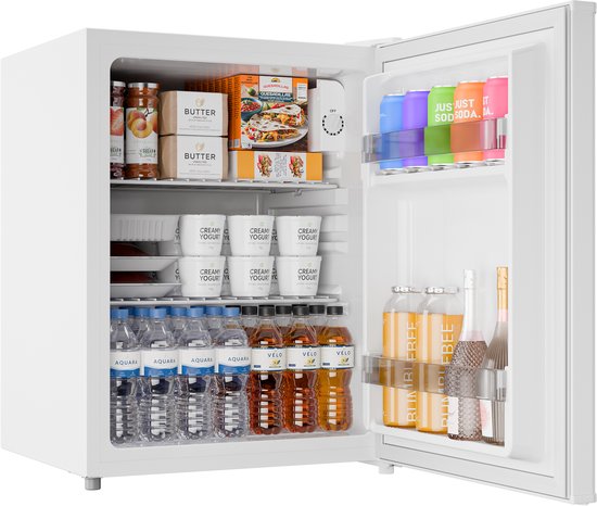 Minikoelkast Heinrich’s HKB 4388, 58L koelbox met traploze temperatuurregeling, glazen planken, wit