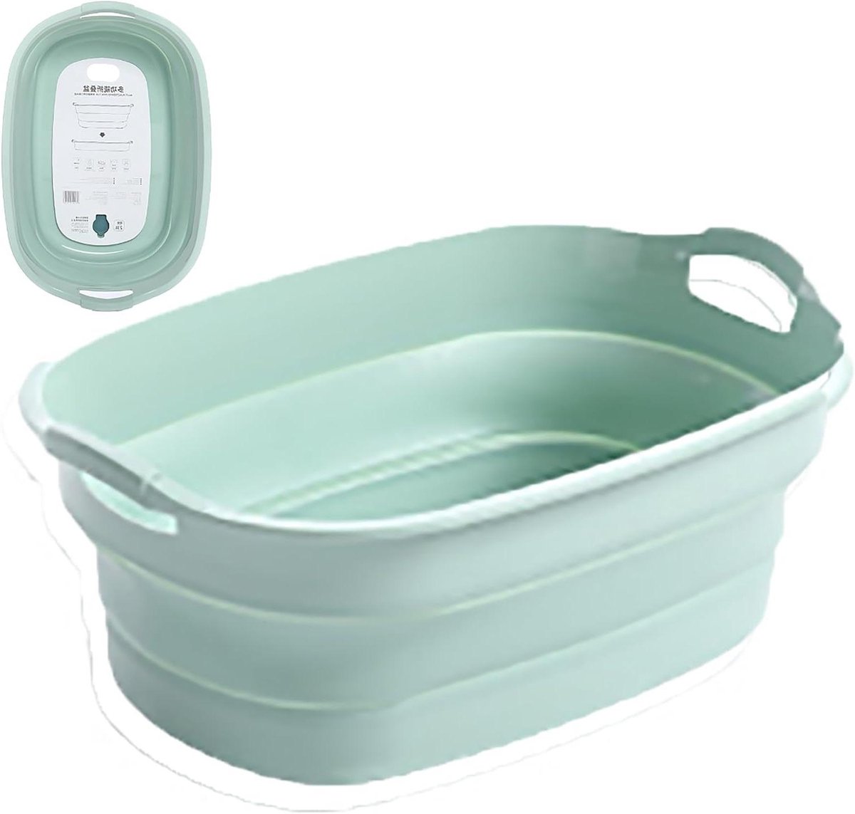 Voetenbad Kom - Voet Spa Emmer - Voeten Weken - Inklapbaar Met Handgreep - 60 x 41 cm - Groen