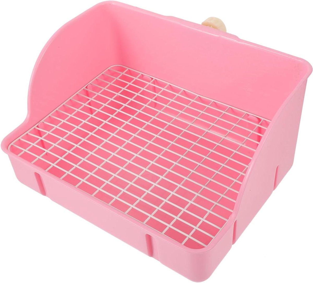 Huisdier Toilet - Kleine Dieren Nest - Zindelijkheidstraining Huisdier - Afneembare Roosters - 29x21cm - Roze