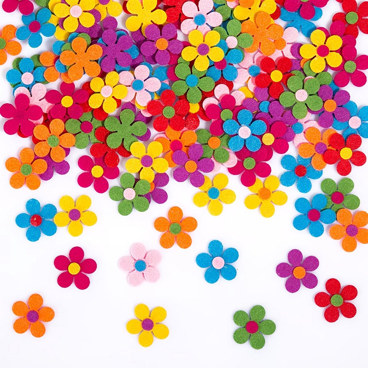 Vilt Bloemen Set - 200 Stuks Mix - 3 cm - Voor Knutselen & Decoratie - Kasey