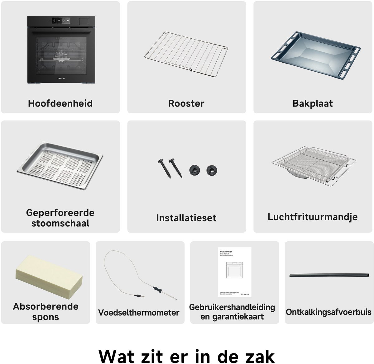Dreame OZ60 Pro Inbouw Combi-Stoomoven 81L - Airfryer, Sous Vide, Stoomer en Heteluchtoven in 1 - A++ - 1600W Stoom - 6,86" Touchscreen - 149 Recepten – foto 7