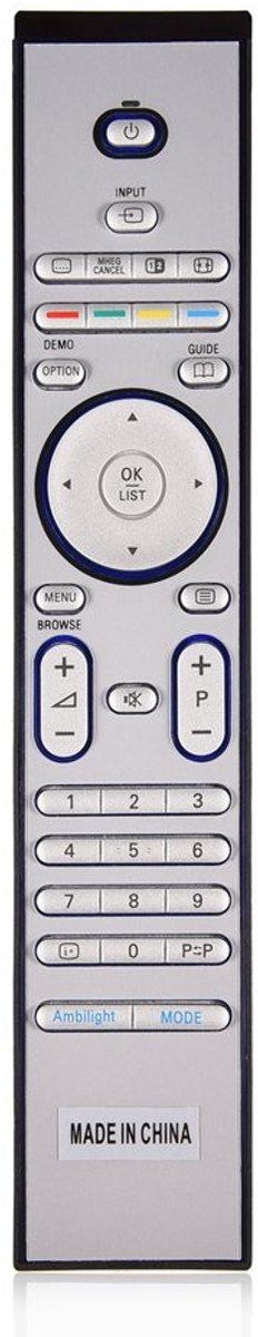 Dailygoods - Vervangende TV Afstandsbediening - Duurzaam - Zilver - 10 Meter Bereik - Geschikt voor Philips TV - Geschikt voor RC4401, RC4404 en meer