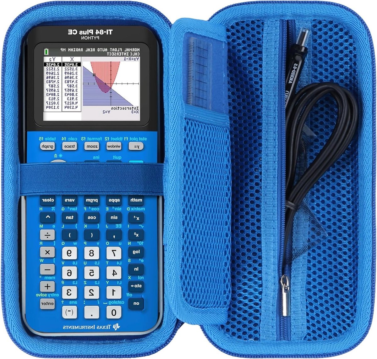 Duurzame Hard Case voor TI-84 Plus CE, TI-82, TI-Nspire CX II en TI-83 Plus - Bescherming en Stijl (Lichtblauw)