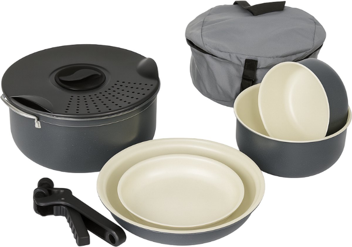 7-delige Keramische Camping Pannenset