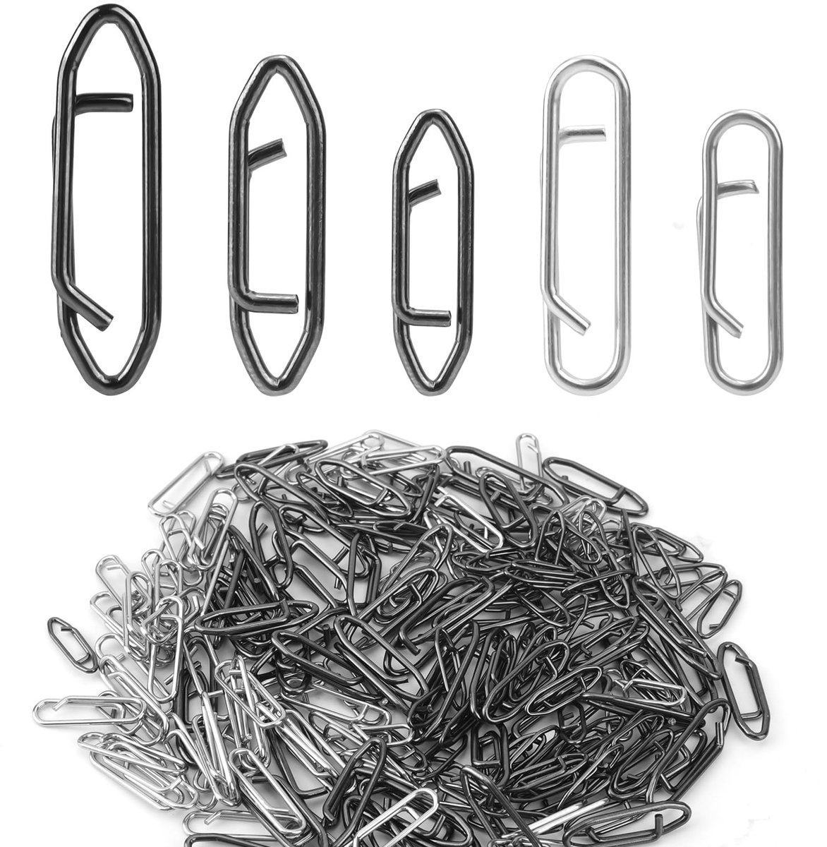 Elzusha - Vissnelheidsclips - Roestvrijstalen Connectoren - Snelle Verandering - Zilverkleurig - Voor Crankbait - 200 Stuks - Voor Zoet- en Zoutwater