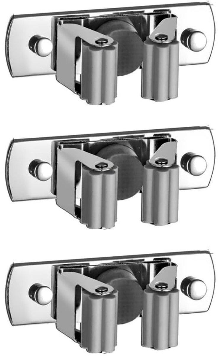 Dailygoods - Wandkamerhouder - Zelfklevend - Duurzaam roestvrij staal - 3 stuks - Multifunctionele haken - Geschikt voor huishoudelijk gebruik - 3 x 9