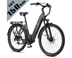 Elektrische Stadsfiets TTGO C7 SE - 28 INCH Banden - 250W Bafang Middenmotor - 36V18Ah Accu - Hydraulische Schijfremmen - Shimano 9 Versnellingen - Grijs
