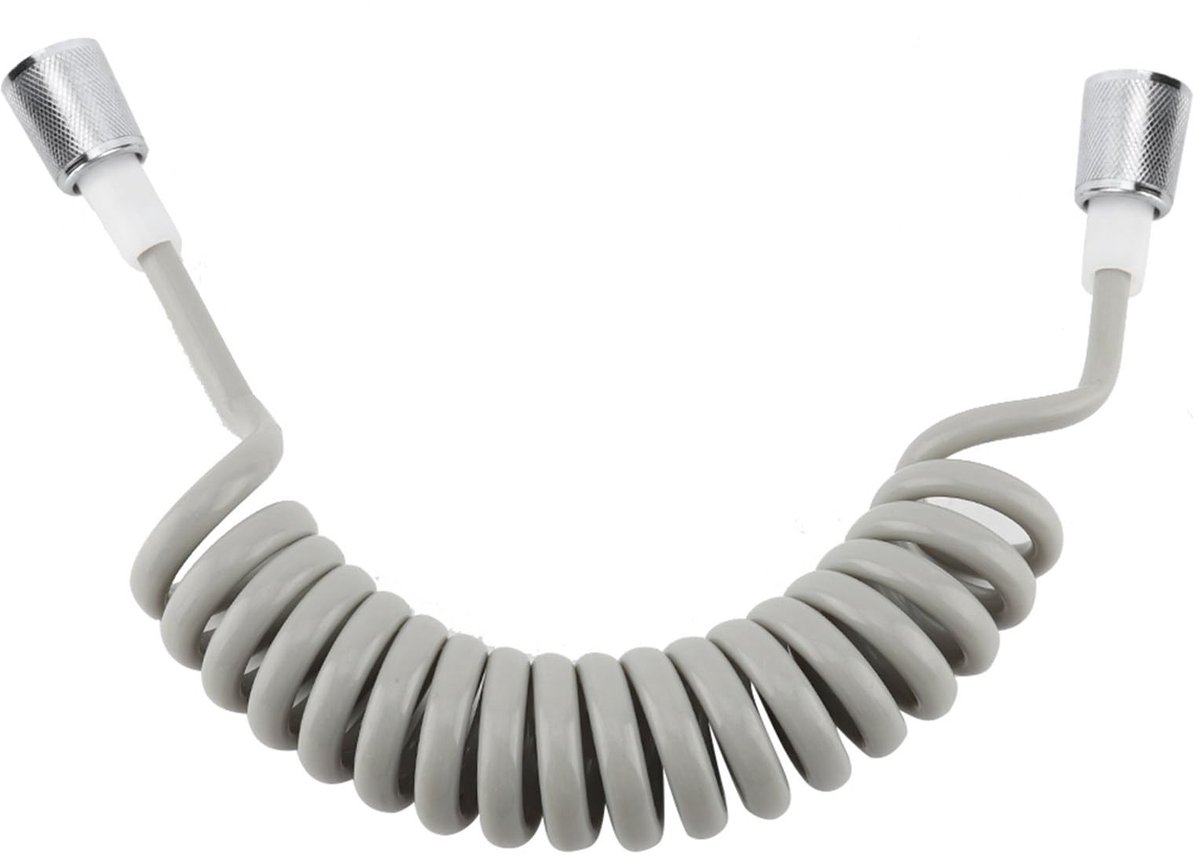 Dailygoods - Flexibele doucheslang - 2 meter - Duurzaam en veilig - Grijs - Vervangende doucheslang - Geschikt voor bidet en toilet - Hoogwaardig mate
