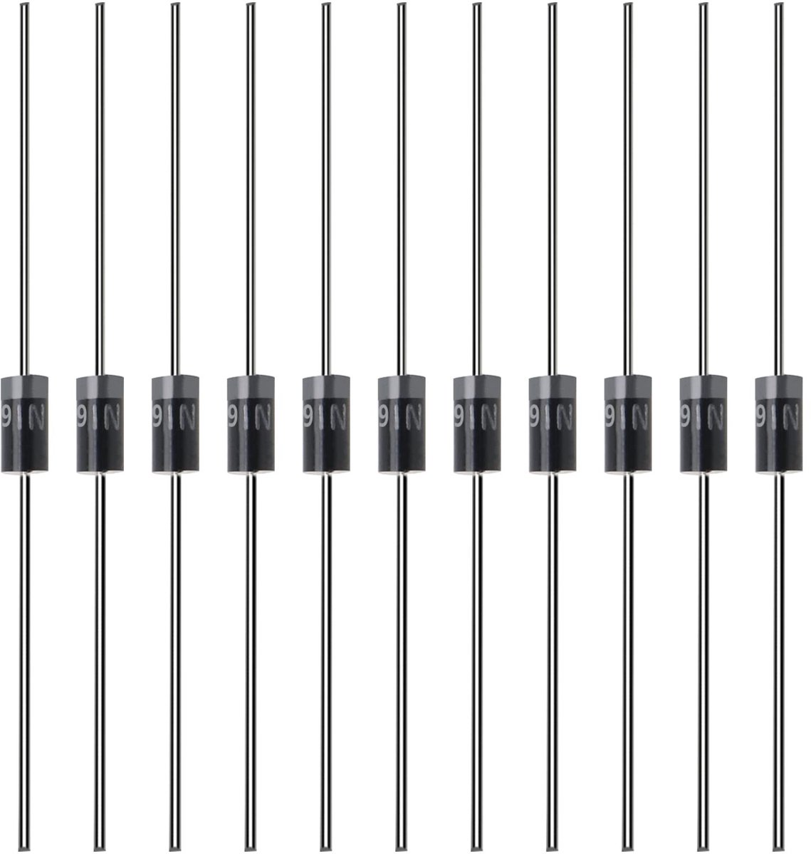 Dailygoods - Schottky Dioden - 100 stuks 1N5819 - Betrouwbare prestaties - Elektronische componenten - Zonnepaneel - Gelijkrichterdioden - 1A 40V - Ge