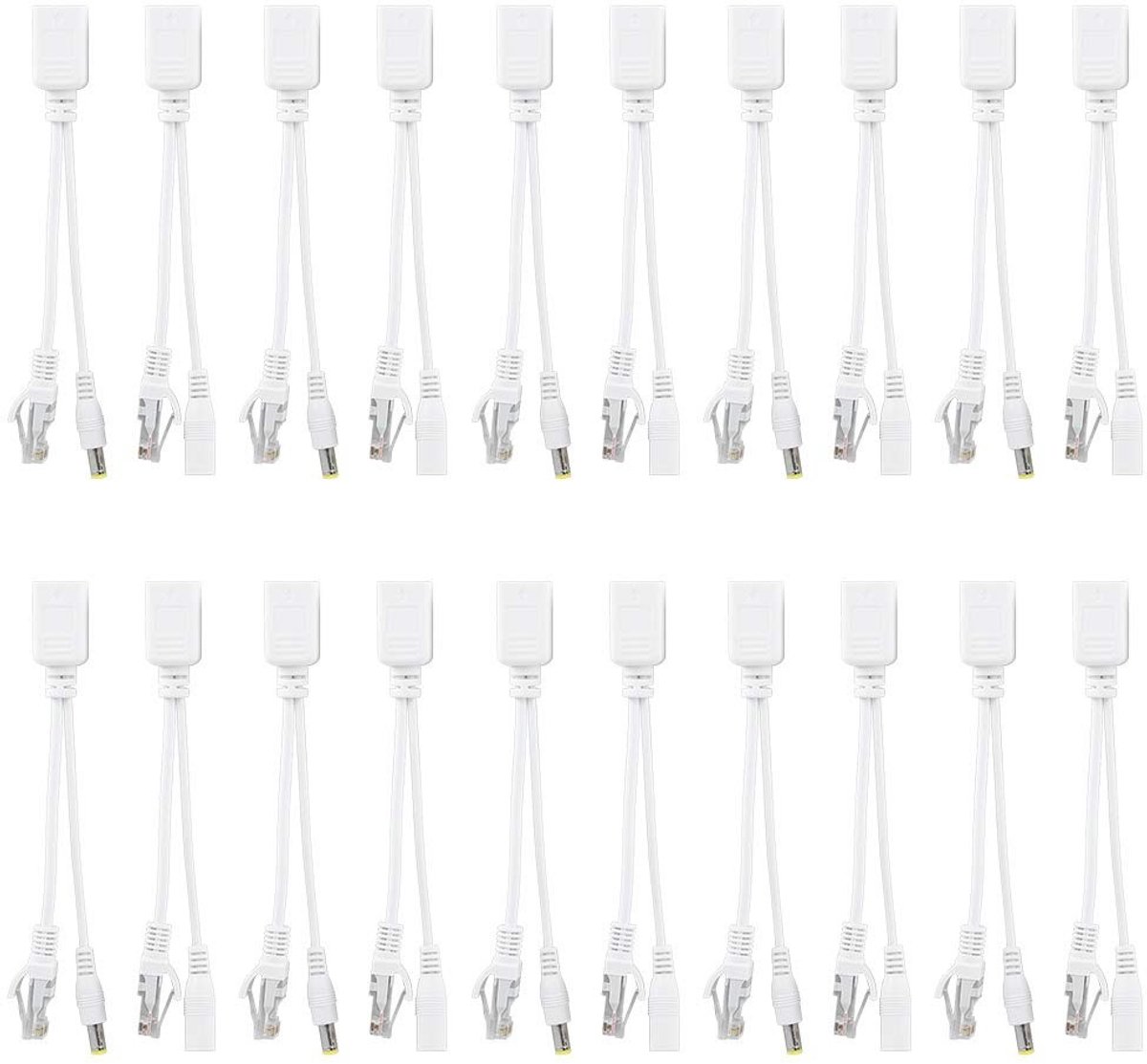 Dailygoods - RJ45 Kabel Adapter - IP-camera Koppelingen - Flexibel en betrouwbaar - 10 Koppelingen - DC 12V Splitter - Geschikt voor diverse appar...