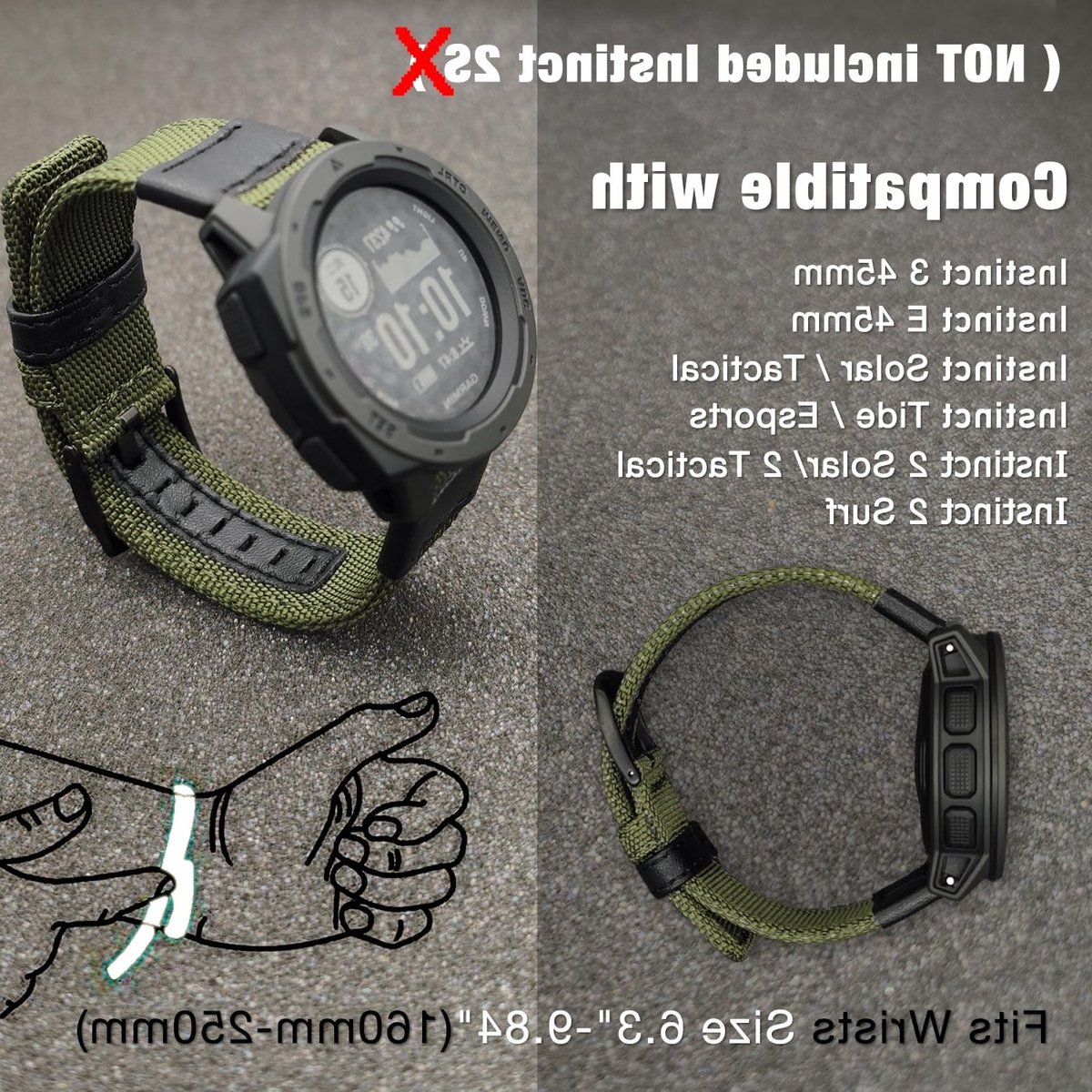 22mm Nylon Militaire Stijl Horlogeband voor Garmin Instinct en Instinct 2 Solar - Duurzaam Woven Stof, Comfortabele Polsband voor Actieve Gebruikers