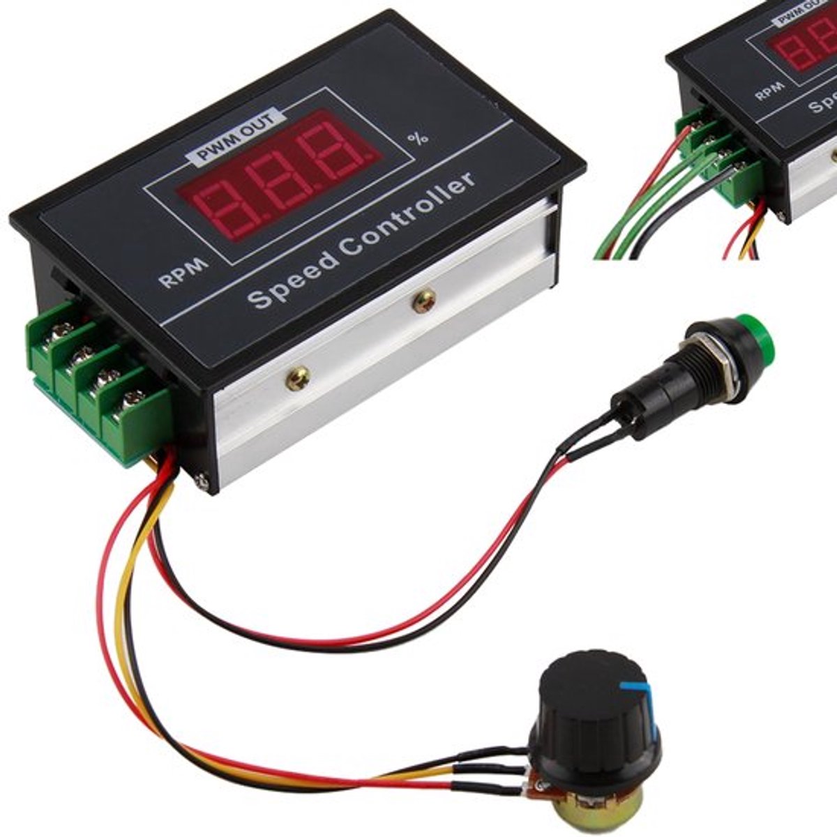 Motor Snelheidscontroller met Start/Stop Schakelaar, Verstelbare PWM Motor Snelheidscontroller, PWM DC 6-60V 12V 24V 36V 48V 30A voor Industriële Toepassingen