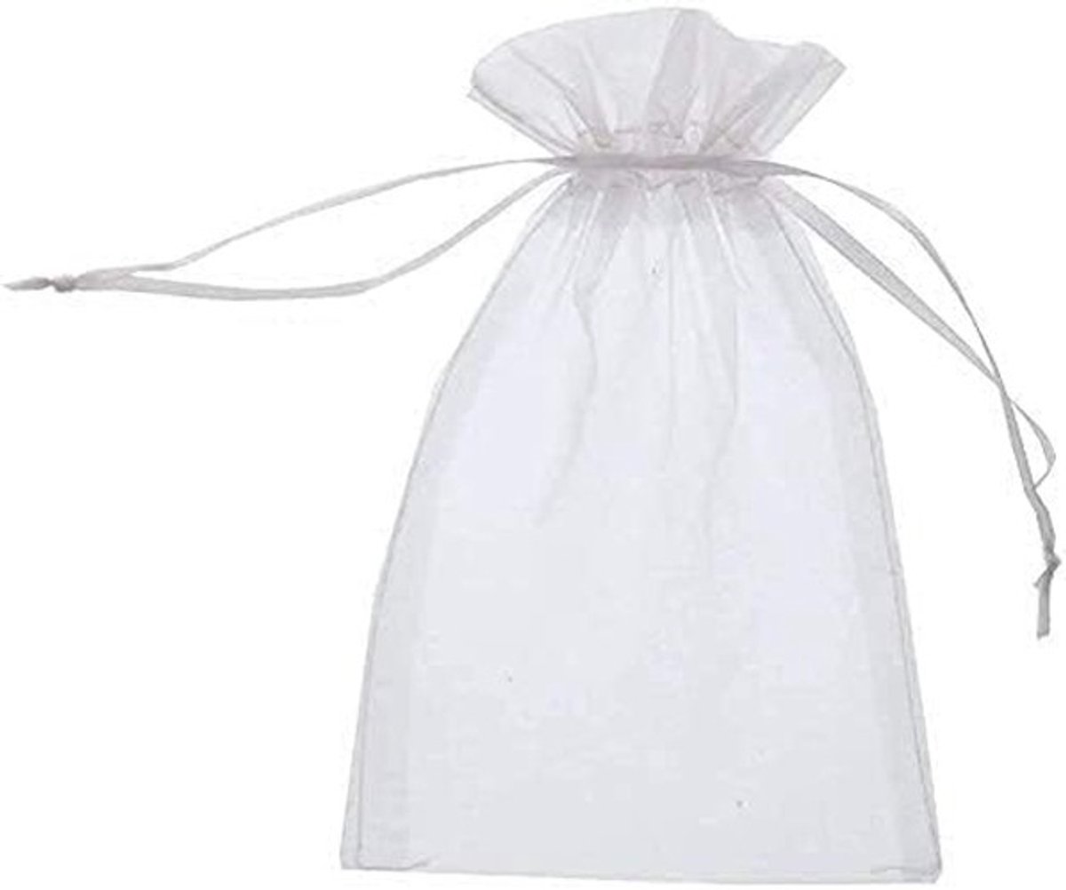 Allecto - Organza Tassen - Cadeauzakken - 100 Stuks - Wit - Sieraden Tassen - Perfect voor Feestjes en Speciale Gelegenheden - 15 x 20 cm